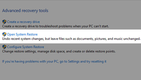 روش System Restore